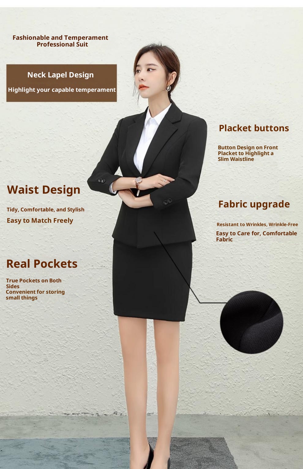 girl Girl Suit Women's Spring And Autumn Long Sleeve Black Slim Fit Formal We For College Students Professional Interview_voghion.com