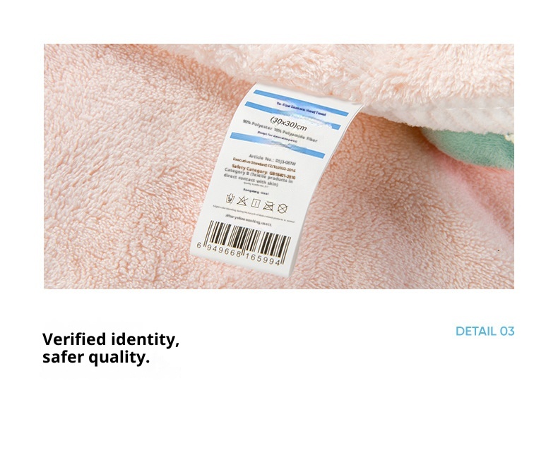 Lillian Jieyu Handhängendes, dickes Plüsch-Handtuch, saugfähig, schnelltrocknend, fusselfrei, kleines quadratisches Kinderhandtuch mit niedlichem Cartoon-Motiv_voghion.com