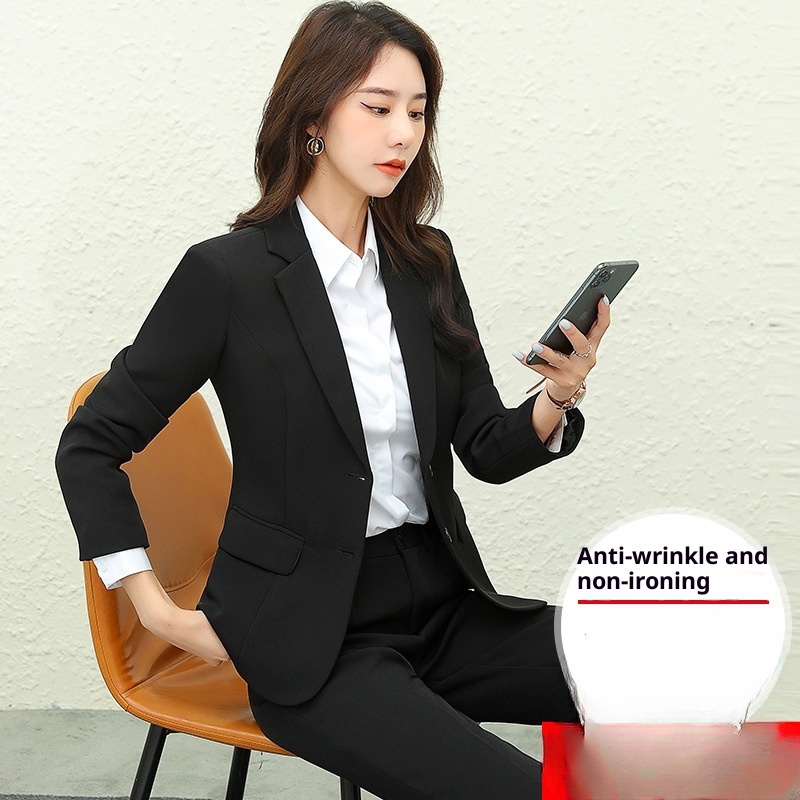 girl Girl Suit Women's Spring And Autumn Long Sleeve Black Slim Fit Formal We For College Students Professional Interview_voghion.com