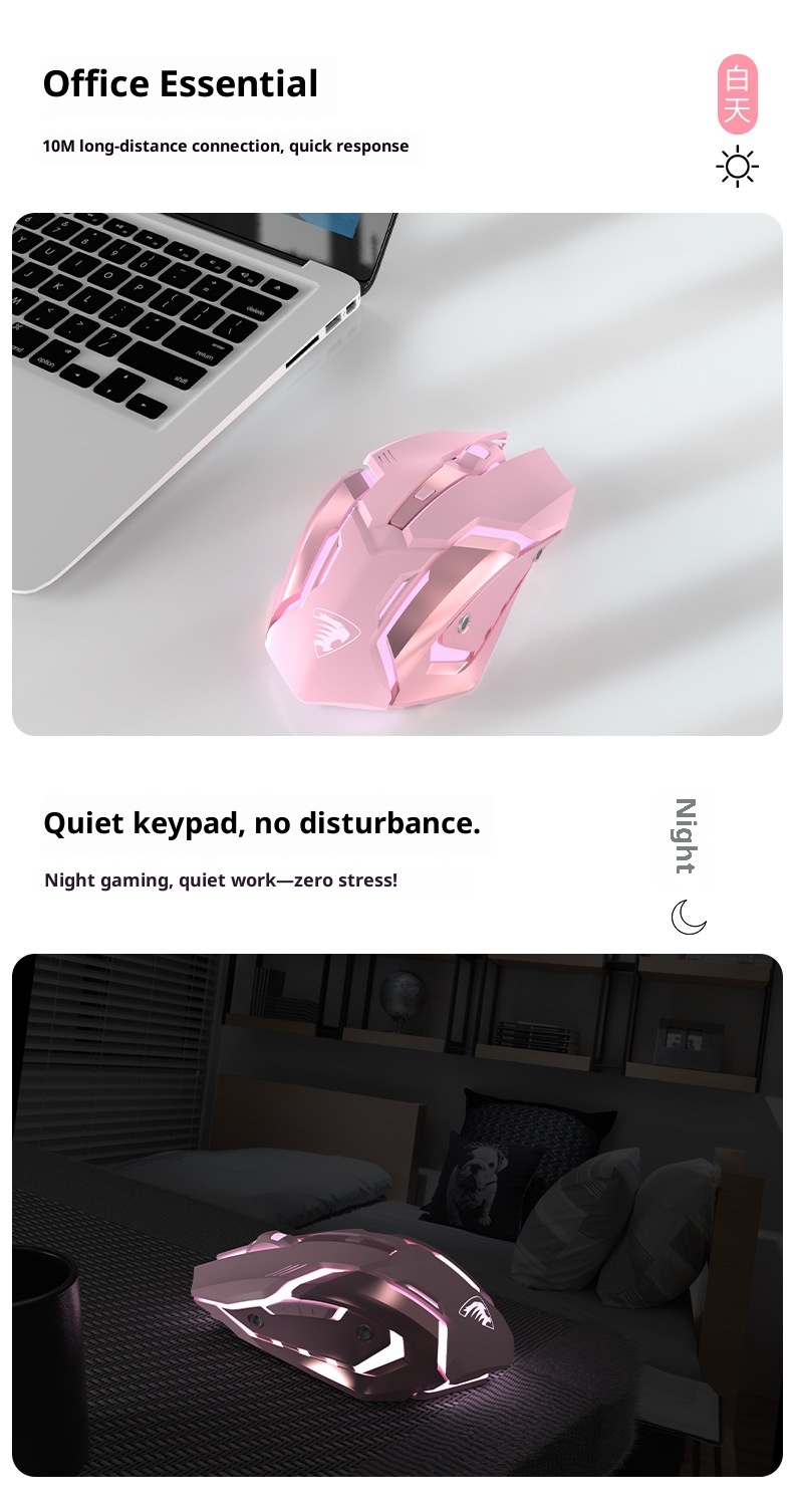 Techglobe Forerunner Gaming Mouse Wireless Silent Peripheral Mechanical Computer USB Wired Illuminated Office Wholesale_voghion.com