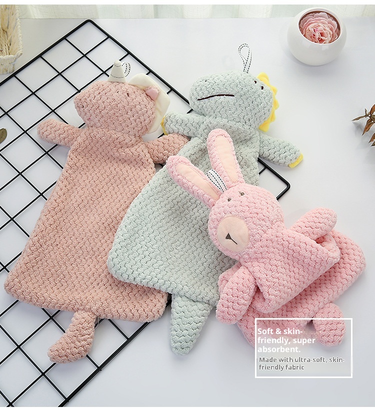 Lillian New Japanese Style Coral Fleece Face Hand Kitchen Household Unicorn Naked Bear Hanging Towel Easy To Clean_voghion.com