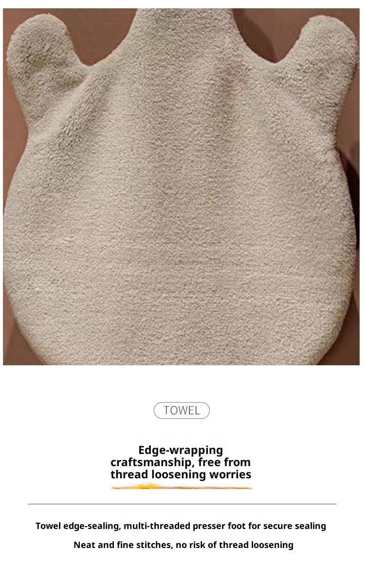 Lillian Big Goose Hanging Coral Fleece Hand Towel Absorbent Non-Shedding Cartoon Hangable Children Thickened Soft_voghion.com