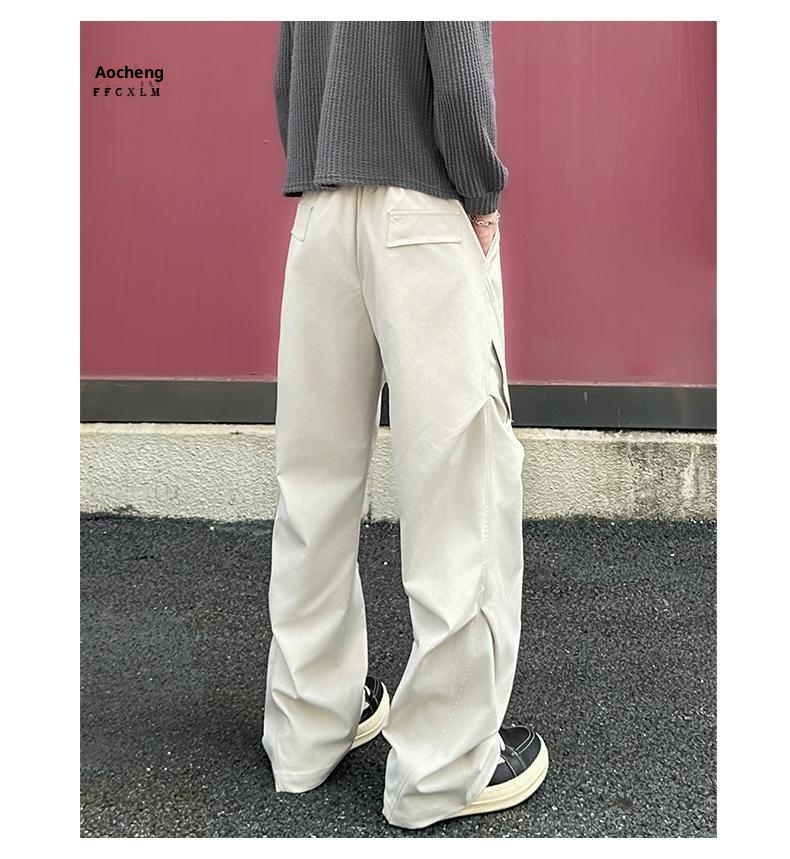 Pantaloni cargo da uomo in stile americano, autunno inverno, lavati, casual, dritti, alla moda, da paracadutista all'aperto, 2025_voghion.com