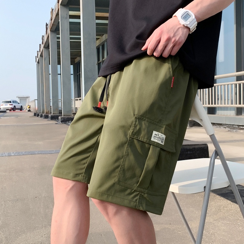 boy Men Loose Large Size Cargo Sports Multi-Pocket Summer Straight Five-Point Shorts Trendy Brand Mid-Length Pants Export_voghion.com