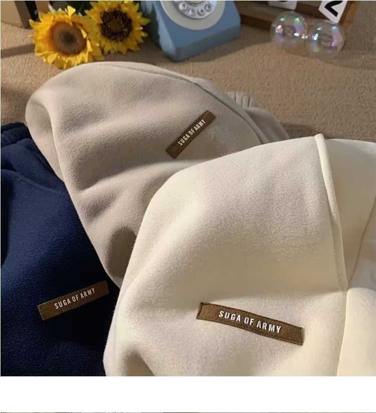 Pantaloni invernali in pile da uomo, pantaloni della tuta spessi e caldi, marchio di alta moda, vestibilità ampia, stile jogger, casual_voghion.com