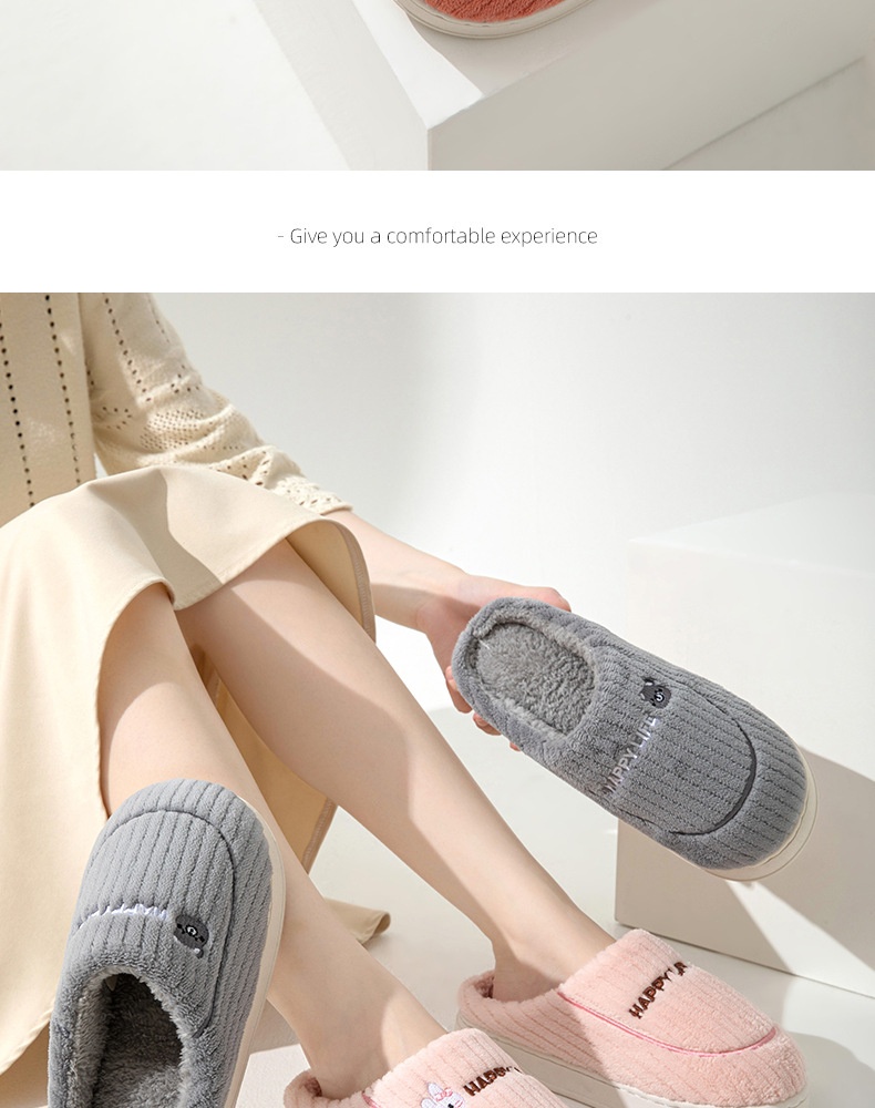 Zees Katoen met loopcomfort, dikke zool voor herfst en winter, dagelijks gebruik binnenshuis, antislip, warm, fleece voor thuisgebruik_voghion.com