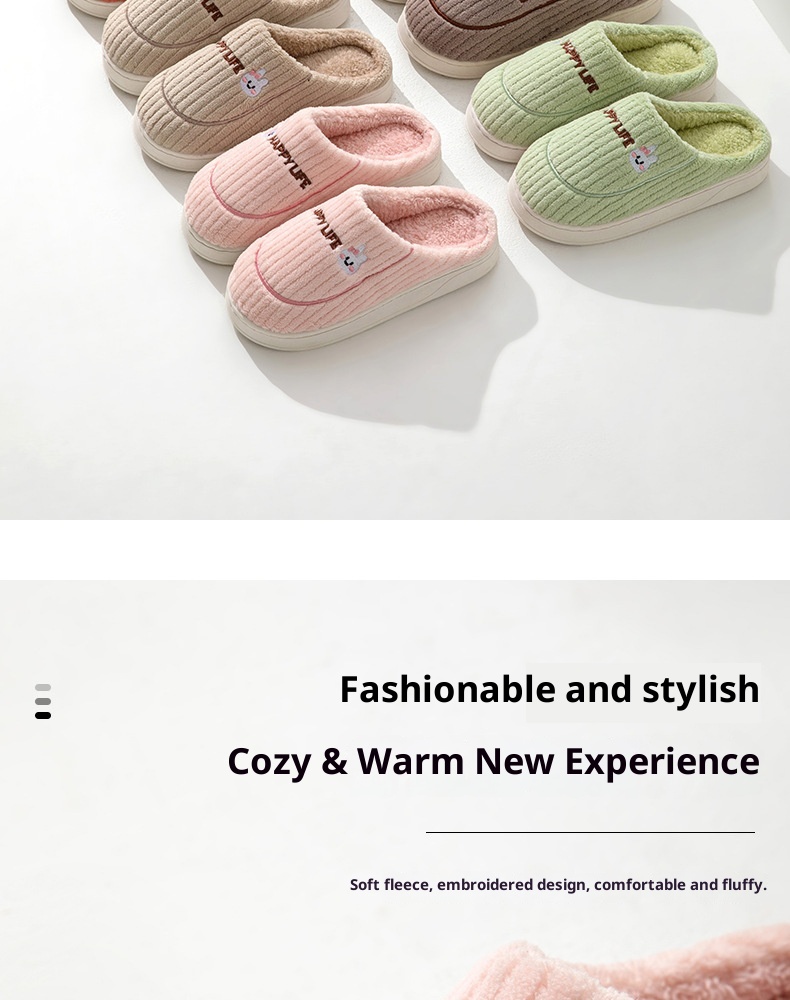 Zees Katoen met loopcomfort, dikke zool voor herfst en winter, dagelijks gebruik binnenshuis, antislip, warm, fleece voor thuisgebruik_voghion.com