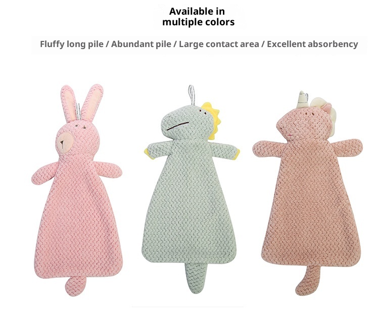 Lillian New Japanese Style Coral Fleece Face Hand Kitchen Household Unicorn Naked Bear Hanging Towel Easy To Clean_voghion.com