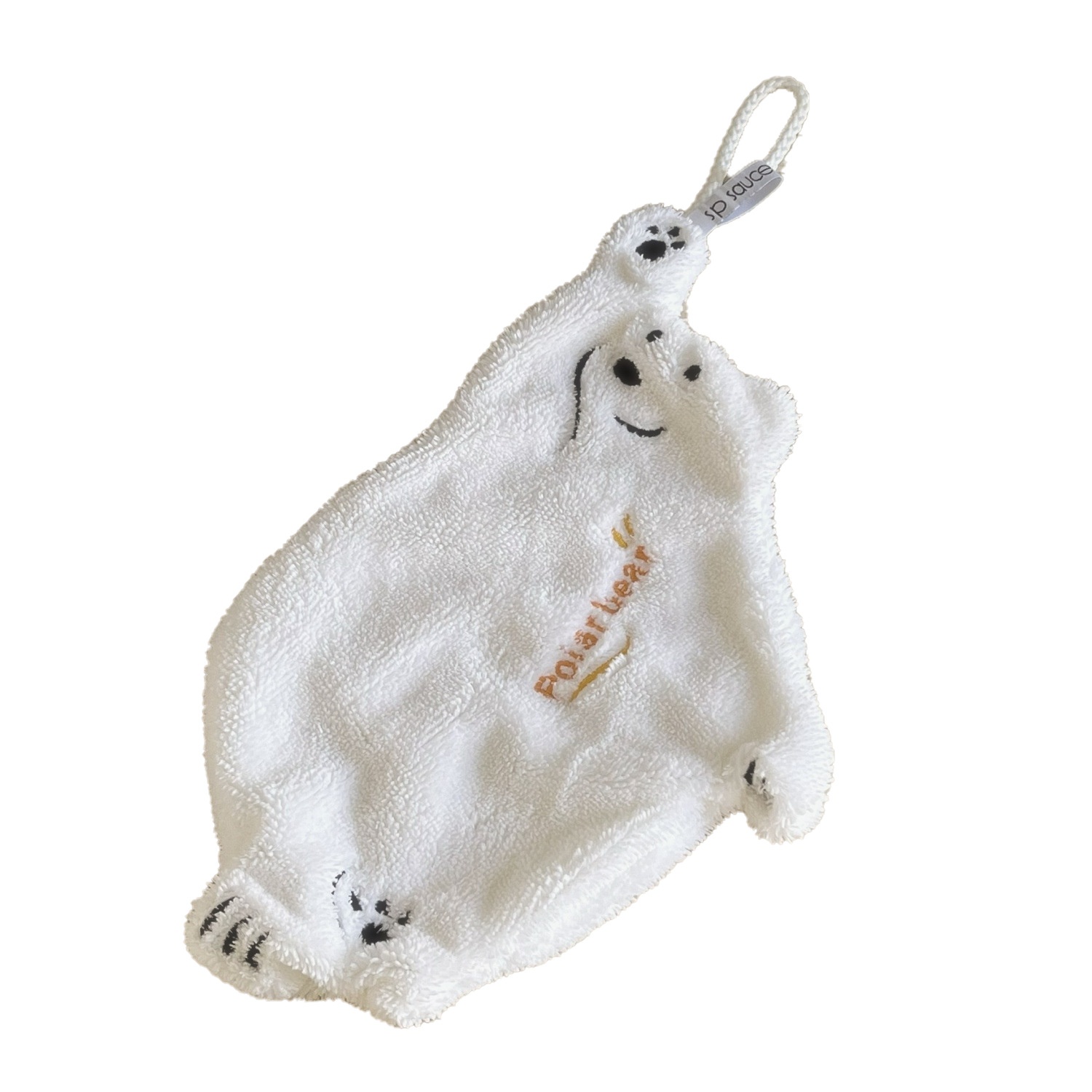 Lillian Polar Bear Hanging Hand Washing Baby Cute Coral Towel Kitchen Super Absorbent Thickened Cloth_voghion.com