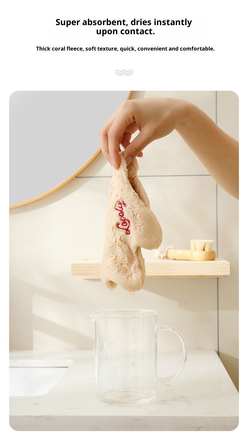 Lillian Neues hängendes, niedliches, stark saugfähiges, verdicktes, schnelltrocknendes Kinder-Katzen-Doppellagiges Handtuch (Großhandel)_voghion.com