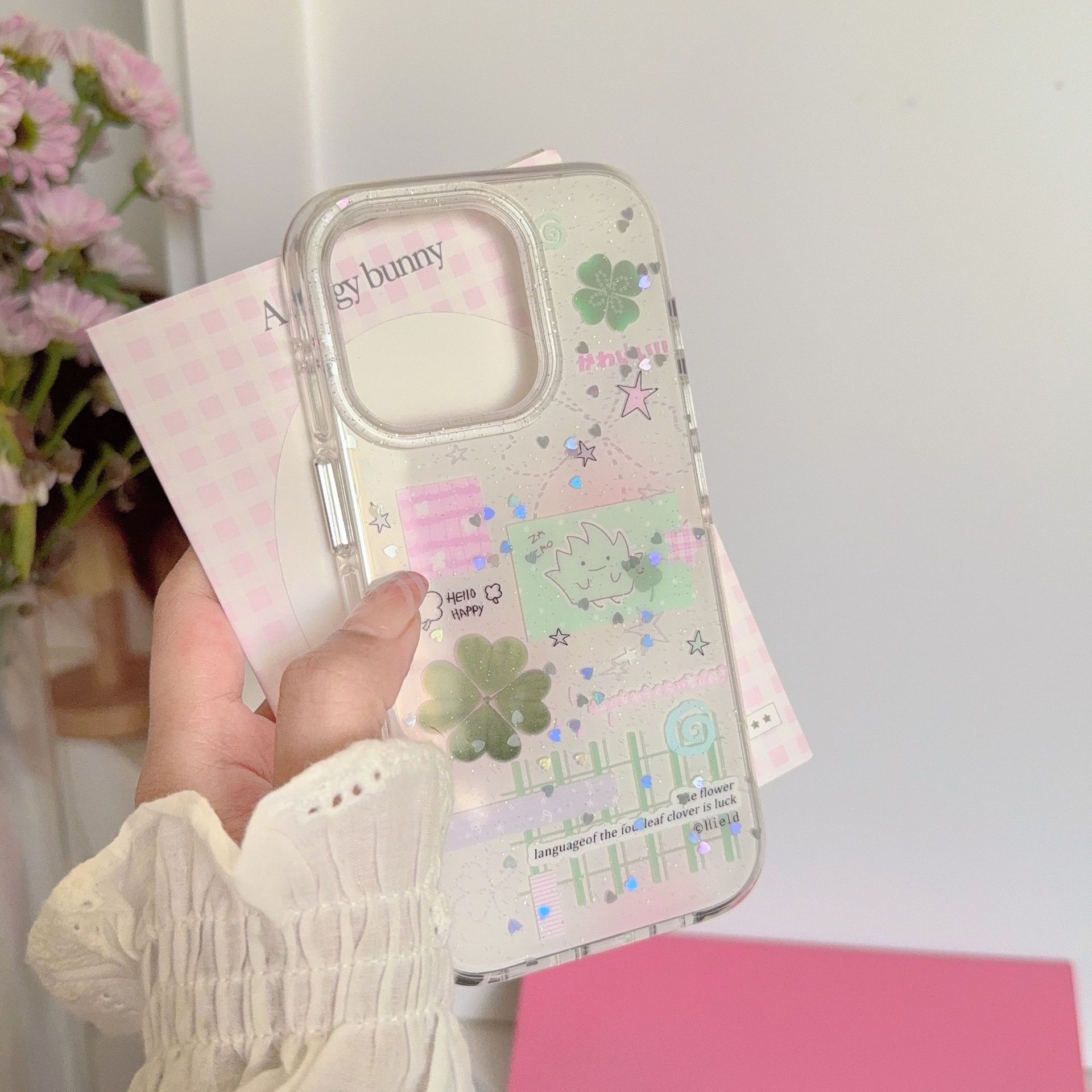 TechGlobe TechGlobe Ins Semplice Piccolo Cuore Quadrifoglio Compatibile con iPhone per Ragazze Custodia per Telefono 15 Pro Max 14/17 Personalizzata 16_voghion.com