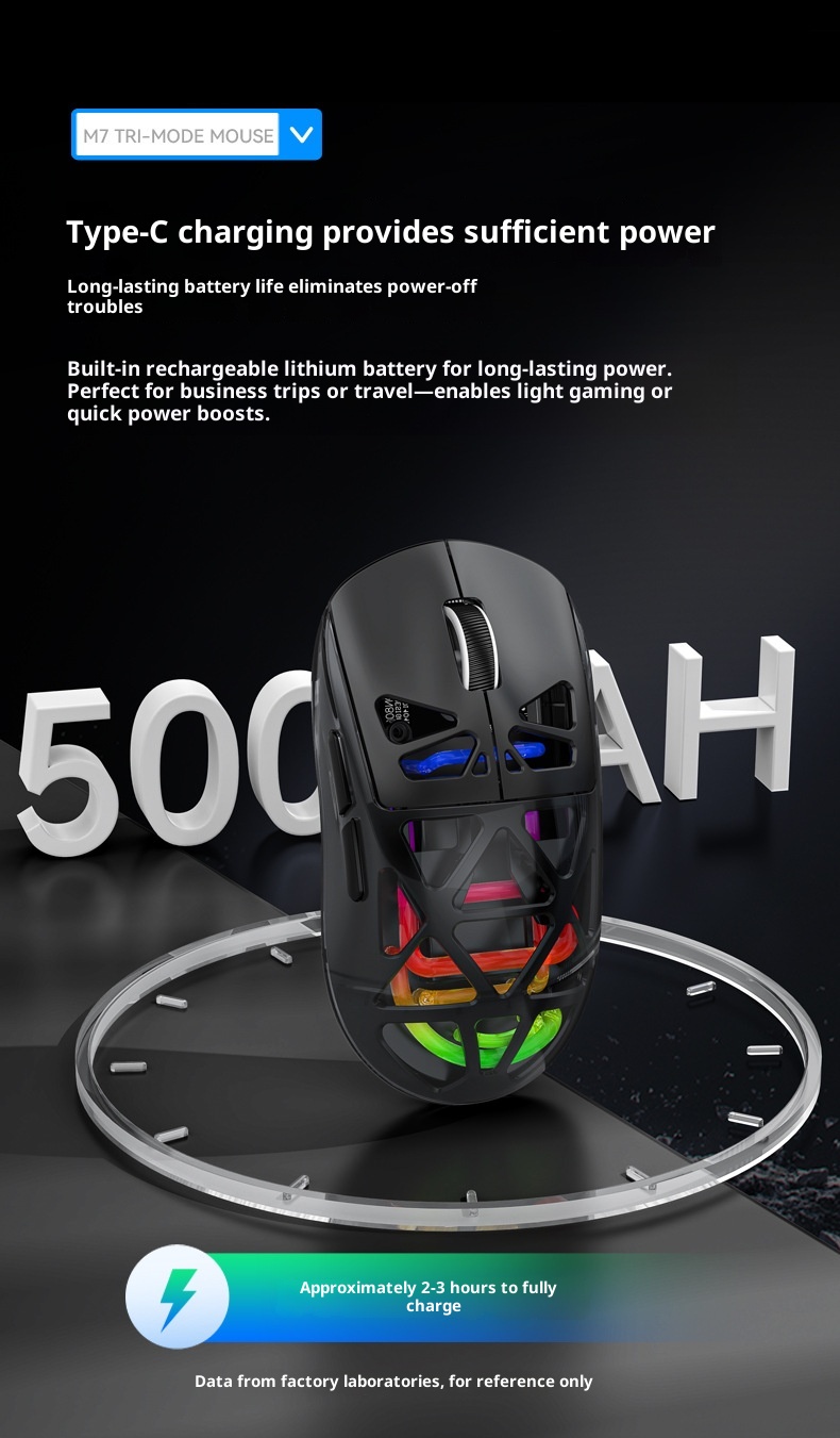 Souris de jeu sans fil Bluetooth Techglobe M7 légère à trois modes de chargement (vente en gros)_voghion.com