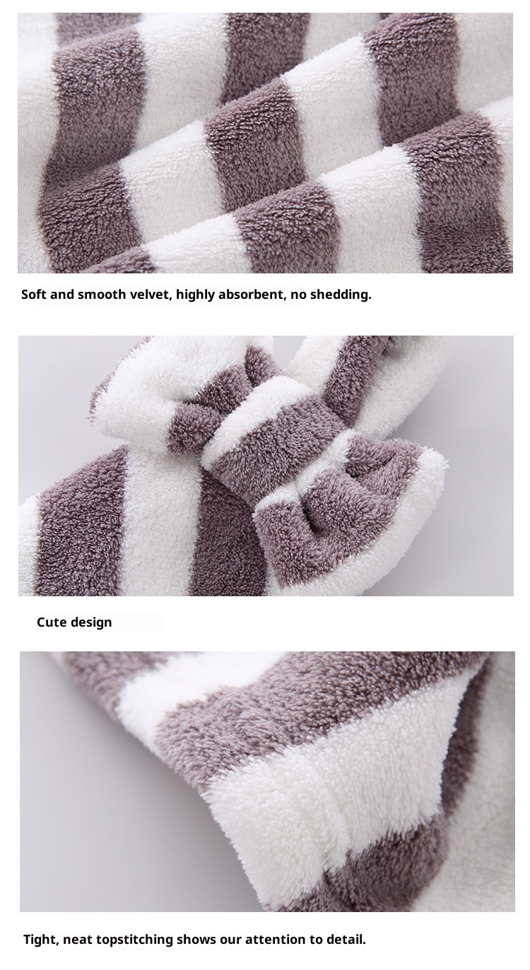 Il produttore Lillian vende asciugamani da appendere in pile di corallo con fiocco per cucina e bagno, morbidi e assorbenti._voghion.com