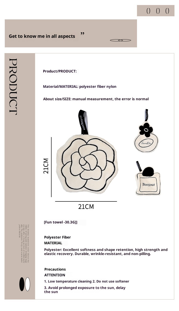 Lillian Original New Modern Simple Kitchen Bathroom White Absorbent Easy-to-Clean Soft Hangable Household Hand Towel_voghion.com