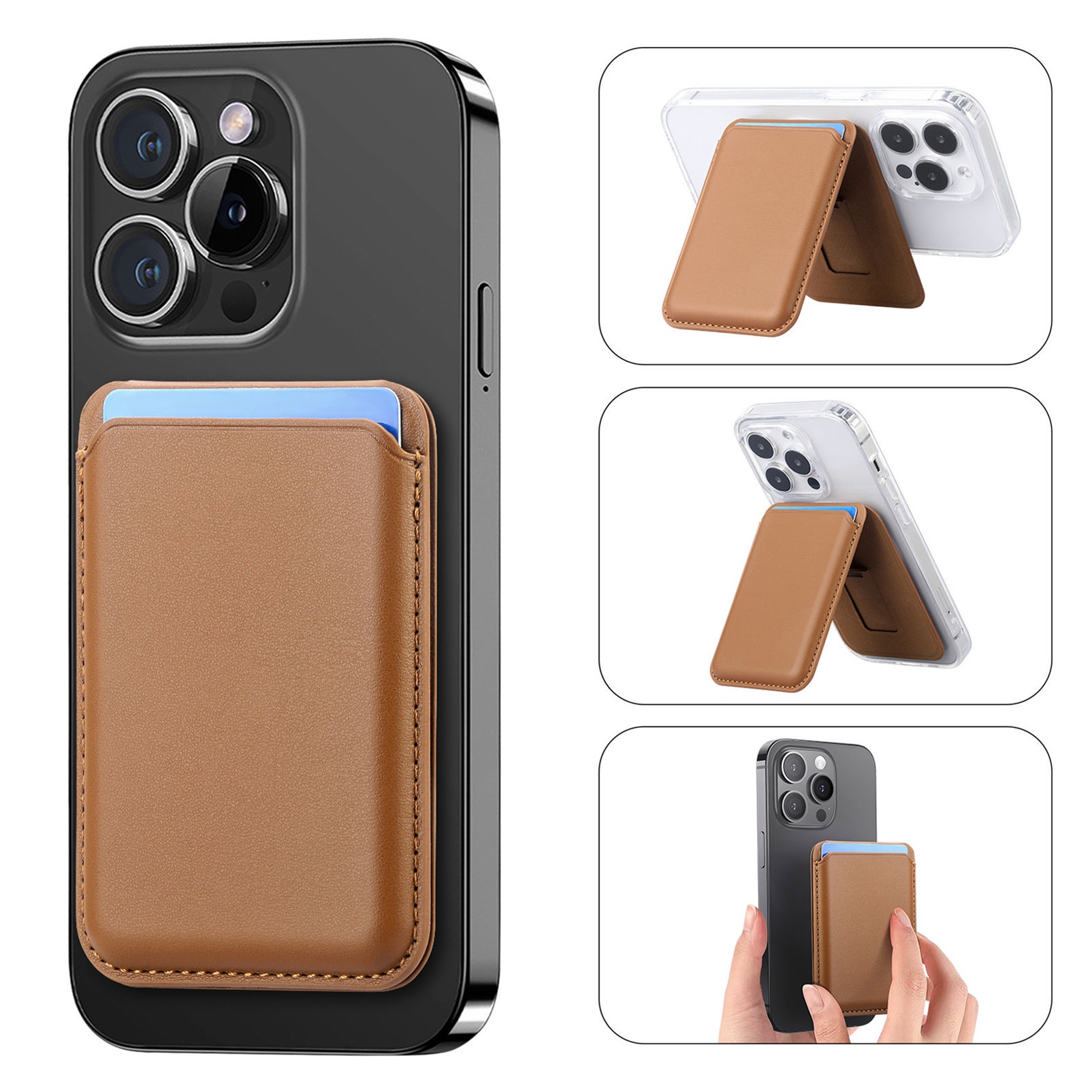 TechGlobe Modello personalizzato compatibile con iPhone 17 Pro Supporto magnetico resistente Porta carte di credito_voghion.com