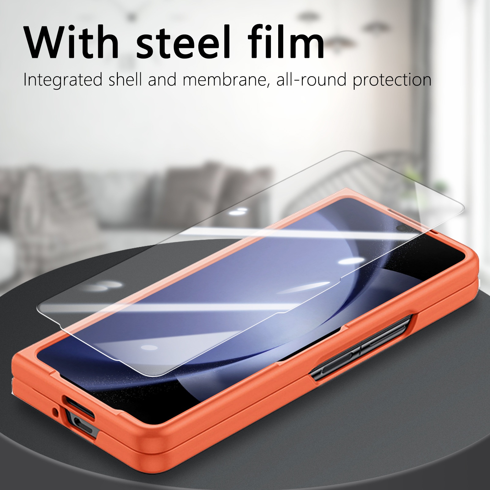 TechGlobe Compatible With Samsung ZFold7 And Screen Protector Integrated Phone Case Exquisite Boxed 360 Multi-Angle Rotating Stand_voghion.com