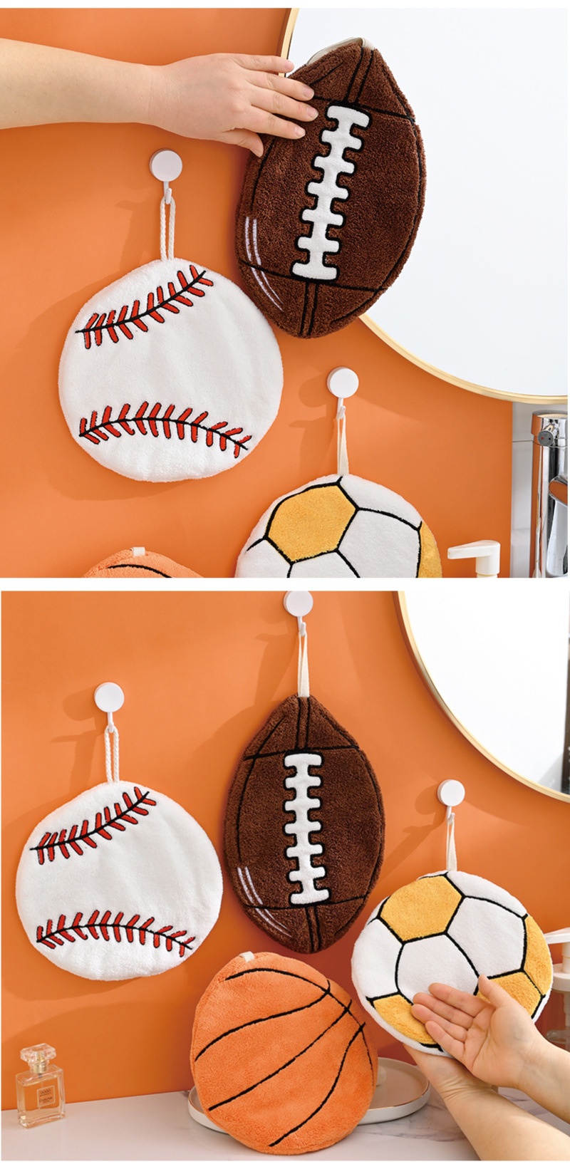 Lillian European And American Cross-Border Ball Hanging Hand Three-Layer Thickened Absorbent Coral Fleece Towel Kitchen_voghion.com