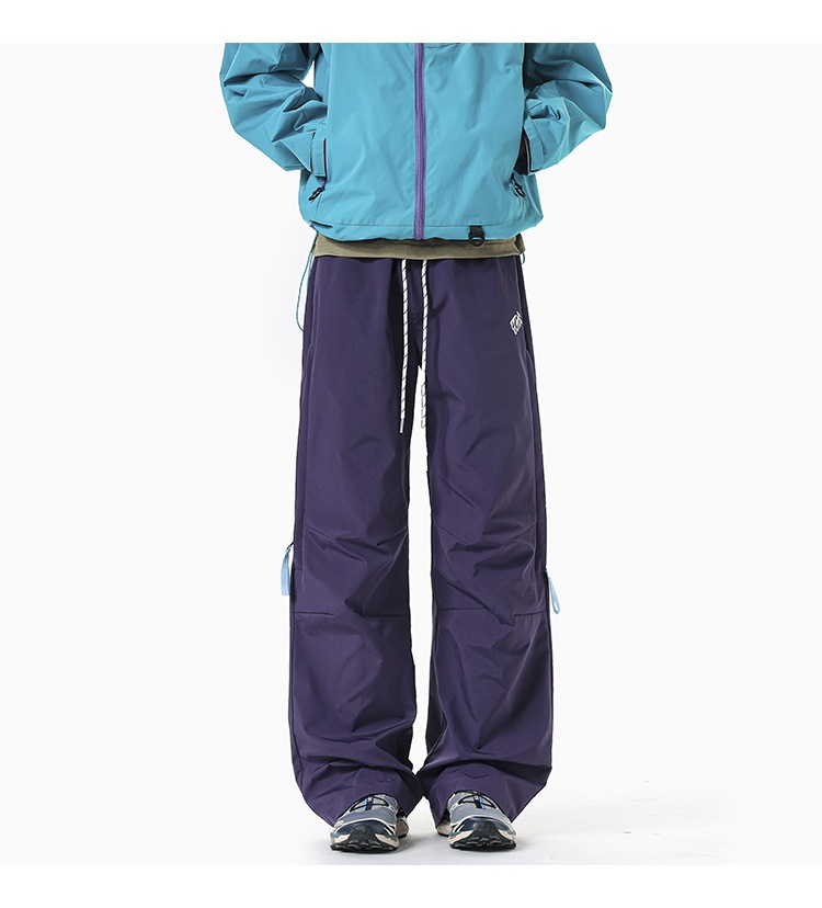 Pantaloni cargo da uomo larghi e dritti, stile giapponese, da escursionismo, antivento, per paracadutisti, pantaloni lunghi a gamba larga_voghion.com