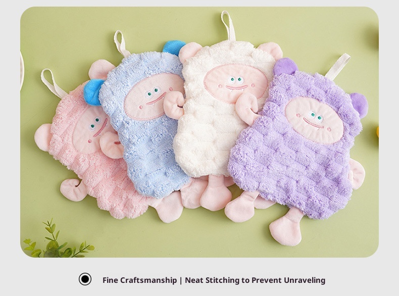 Lillian Wholesale Niedliches kleines Schaf Küchen-Hänge-Verdicktes saugfähiges quadratisches Kinder-Handtuch, klein, weich_voghion.com