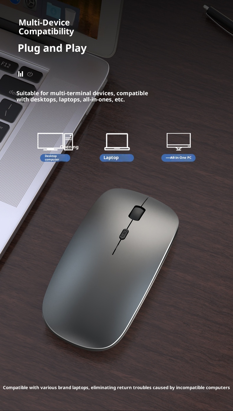 Techglobe Bluetooth adatto per iPad, tablet, Huawei, telefono cellulare, laptop, ufficio, mouse wireless silenzioso_voghion.com