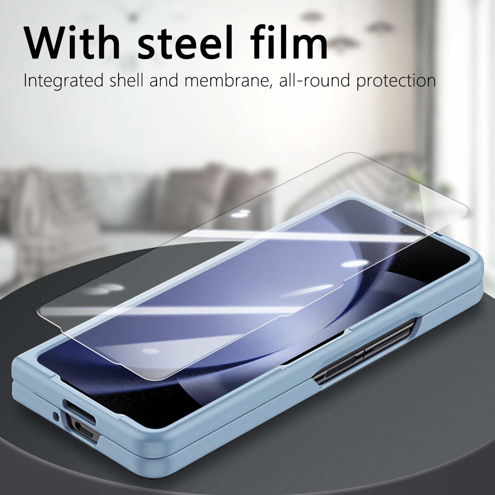 TechGlobe Compatible With Samsung ZFold7 And Screen Protector Integrated Phone Case Exquisite Boxed 360 Multi-Angle Rotating Stand_voghion.com