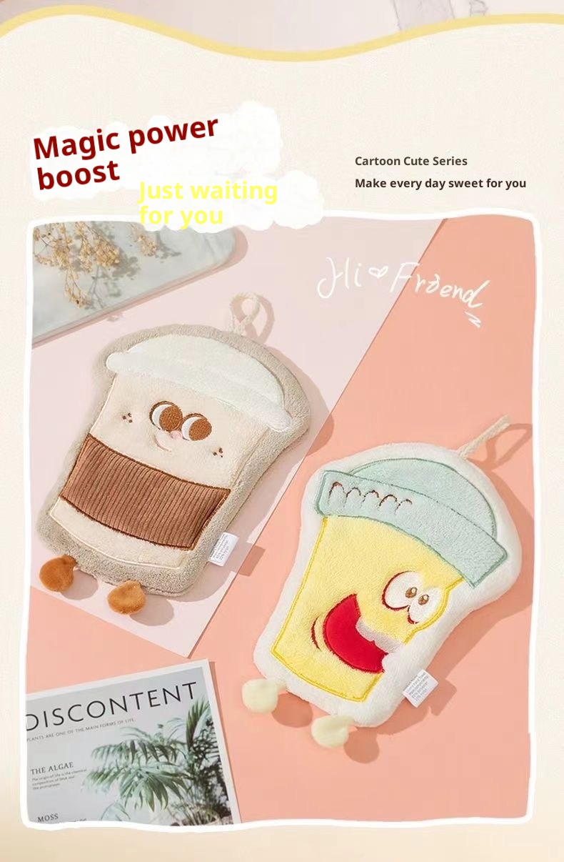 Lillian Tulip Küchenhandtuch, hängendes, fusselfreies, kleines Badezimmerhandtuch aus Korallenvlies, Stickerei, Handarbeit_voghion.com