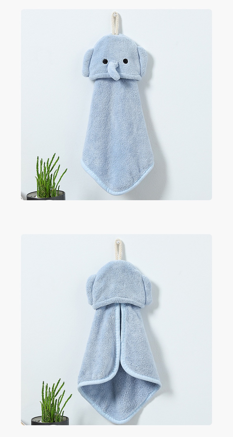 Lillian Thickened Hanging For Kitchen And Bathroom, Absorbent Quick-Dry Soft Coral Fleece Hand Towel_voghion.com