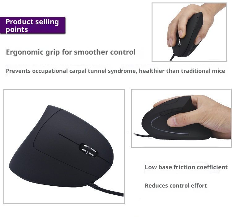 Techglobe New Optical Wired 5th Generation Luminous Matte Vertical Gaming Mouse With Wrist Rest For Men And Women Wholesale_voghion.com