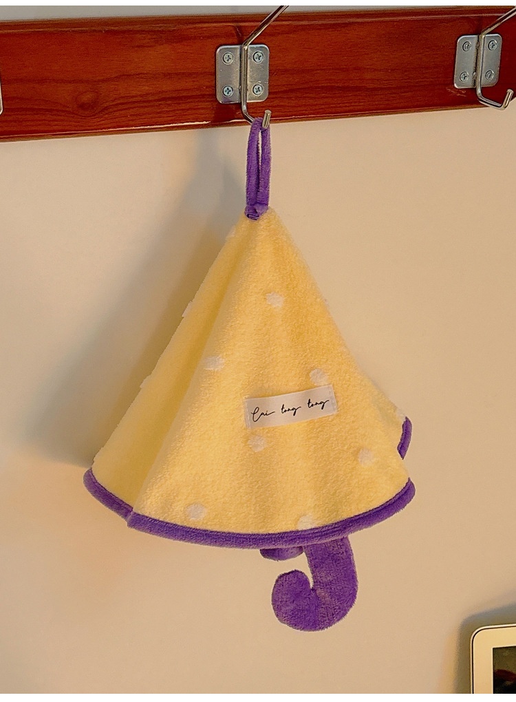 Mouchoir mignon Lillian pour salle de bain et cuisine, petit parapluie suspendu sans odeur, polaire corail super absorbante et épaisse_voghion.com