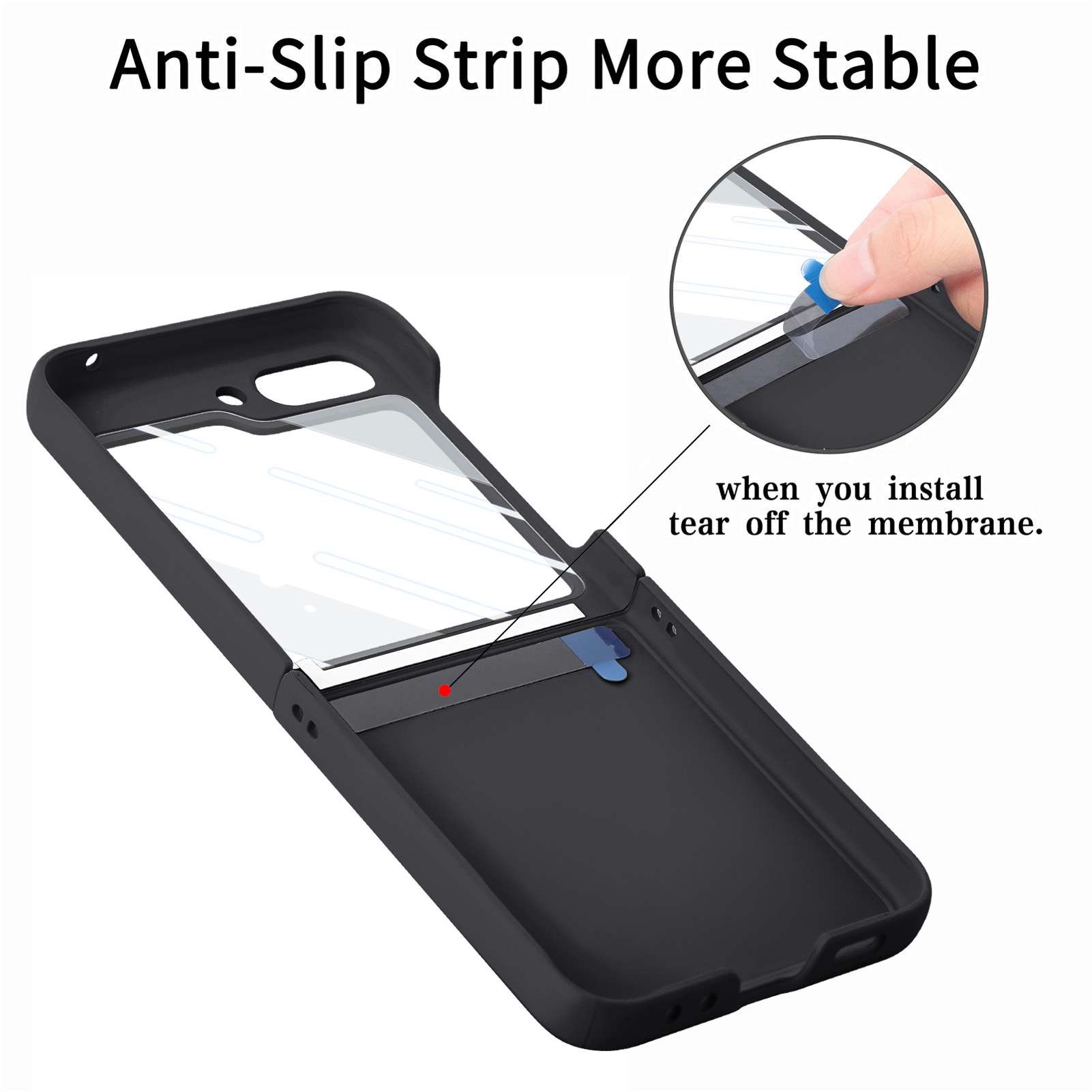 TechGlobe Compatibel met Samsung Z 5 Skin Feel Solid Color Oil Spray Flip 5/4 Protector Geïntegreerd Boven- en Onderscherm_voghion.com