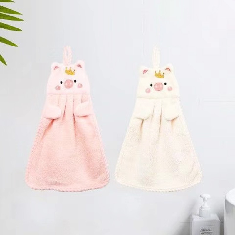 Paño de baño colgante Lillian Home, bonito, con diseño de dibujos animados, toalla para secarse las manos, absorbente y de secado rápido._voghion.com