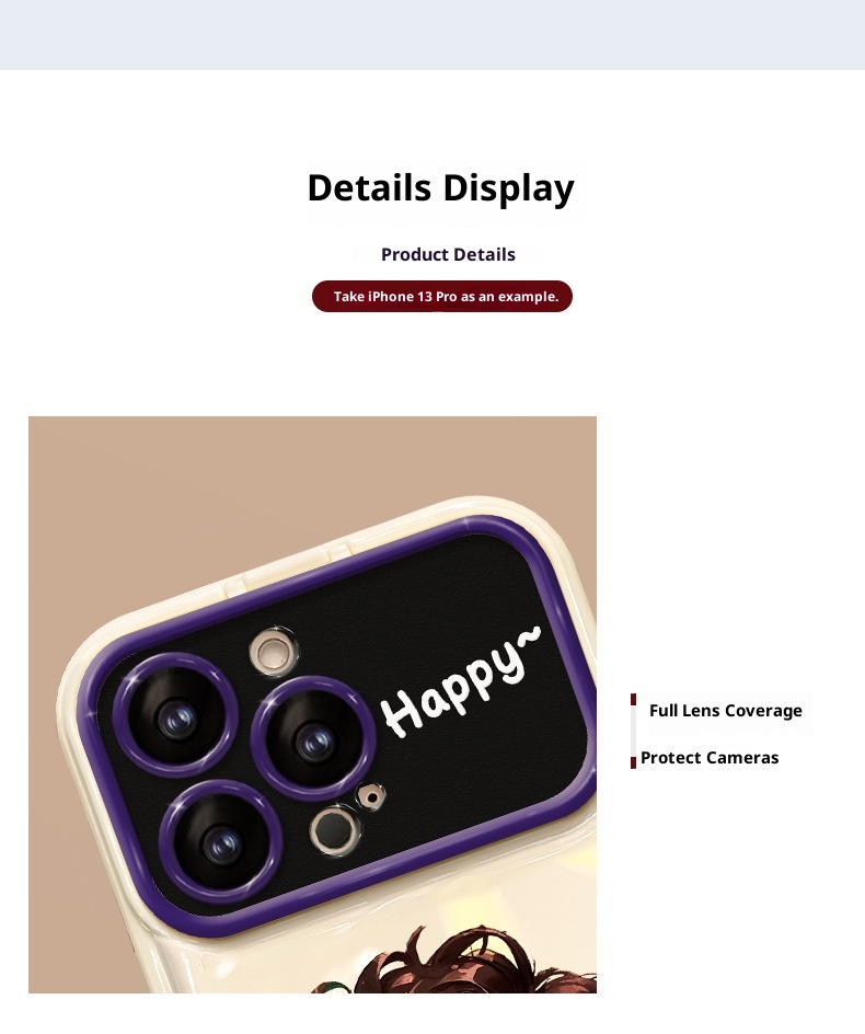 TechGlobe Compatible With 15 Pro Max Phone Case IPhone 14 Curly Hair Glasses Girl Pendant 13 Flip Cover Mirror Silicone_voghion.com