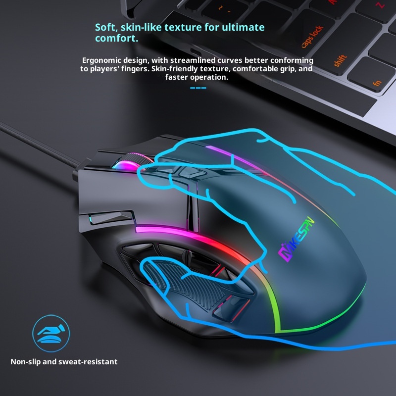 Techglobe Full-Speed 12800DPI 12-Button Macro Definition Wired RGB Gaming Mouse Wholesale Starting From One Piece Computer_voghion.com