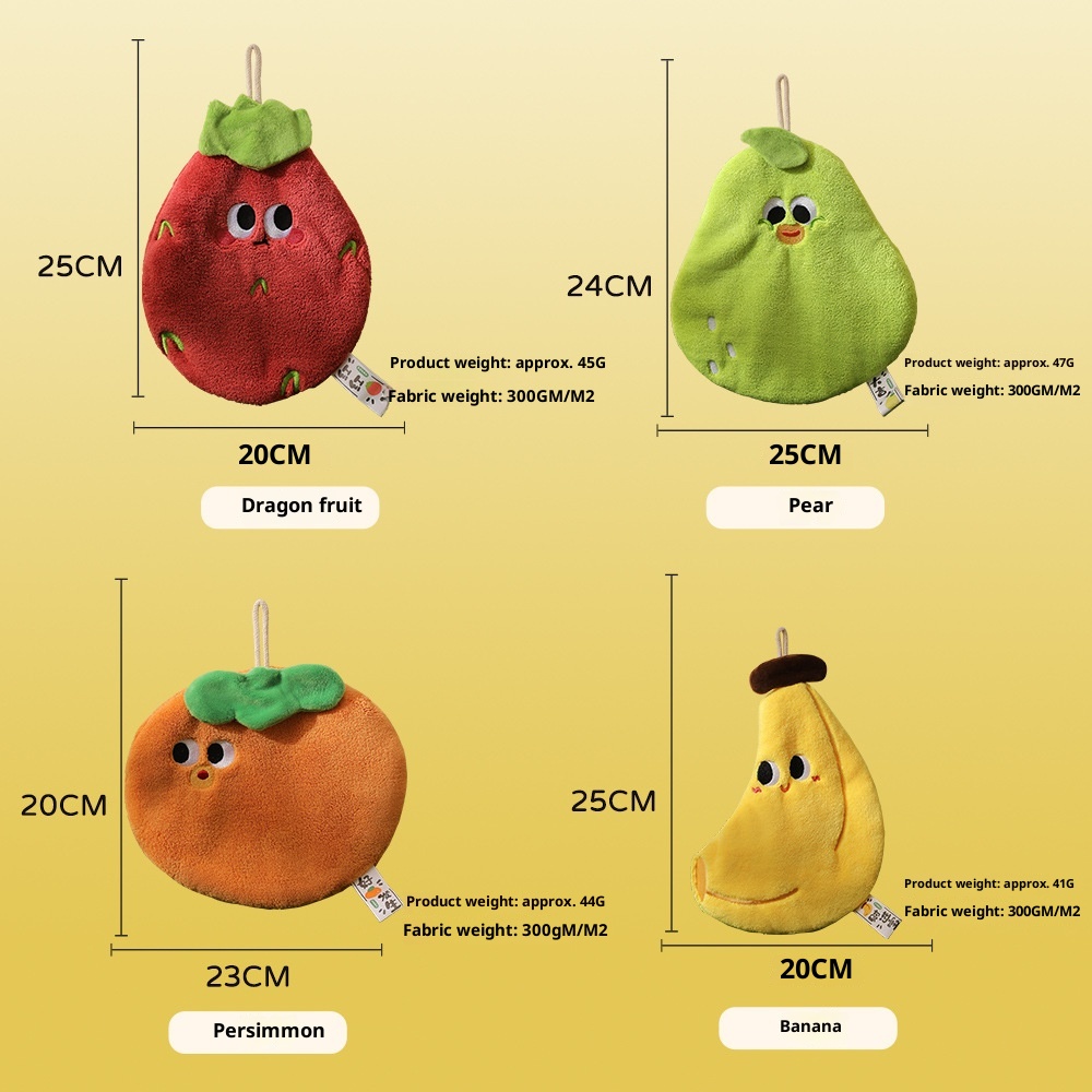Lillian Xiguo Series Cute Hanging Hand Children's Coral Fleece Absorbent Towel Kitchen Bathroom Dual-use Handkerchief_voghion.com