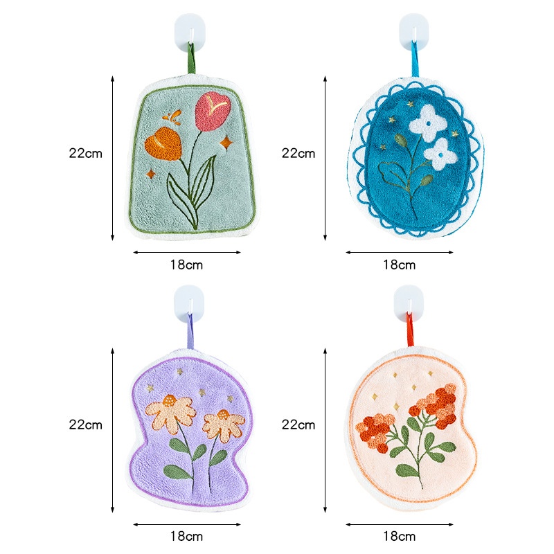 Lillian Cross-Border Flower Super Large Cute Hand Hanging Water-Saugen Thickened Coral Fleece Small Square Towel Manufacturer_voghion.com