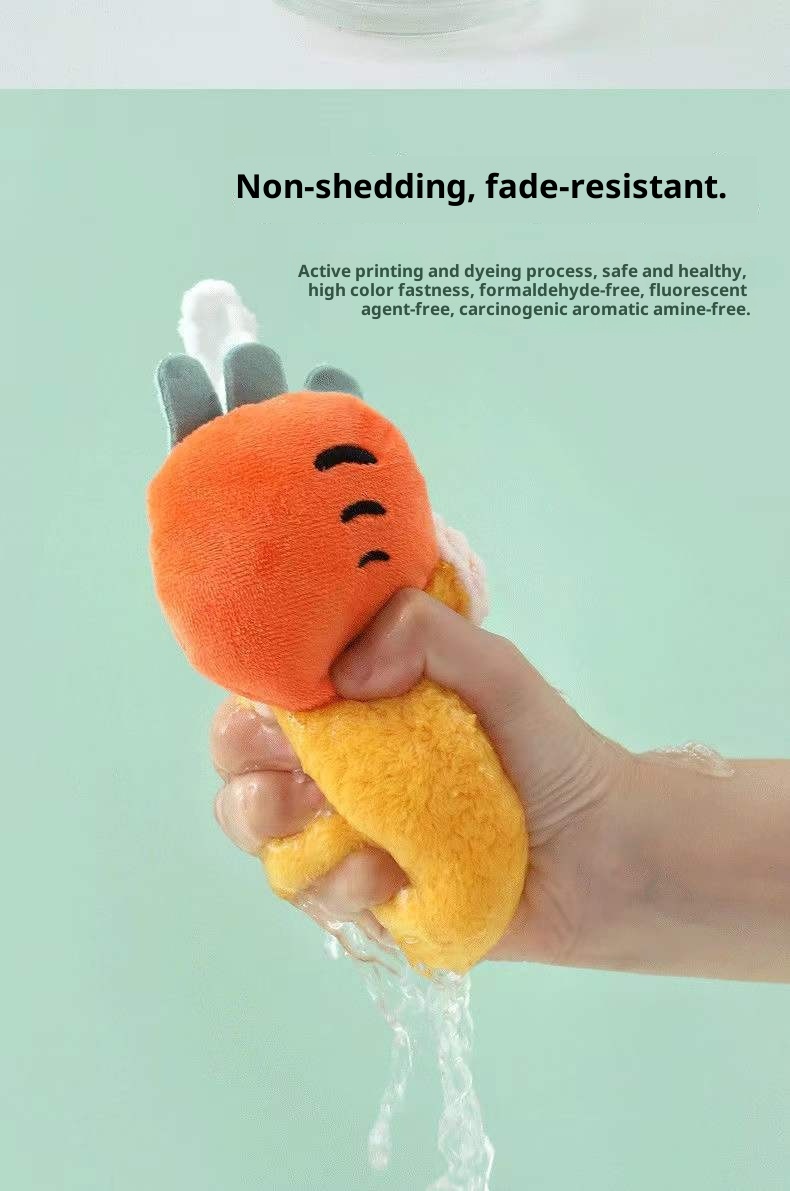 Lillian Hängendes Cartoon-Handtuch aus Korallenfleece, dick, saugfähig, geruchsneutral, Handtuch, Geschenk_voghion.com