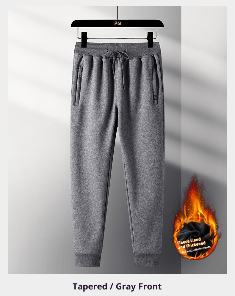 Pantaloni sportivi versatili da uomo, da uomo, di alta qualità, con fodera in pile, stile casual, autunno inverno_voghion.com
