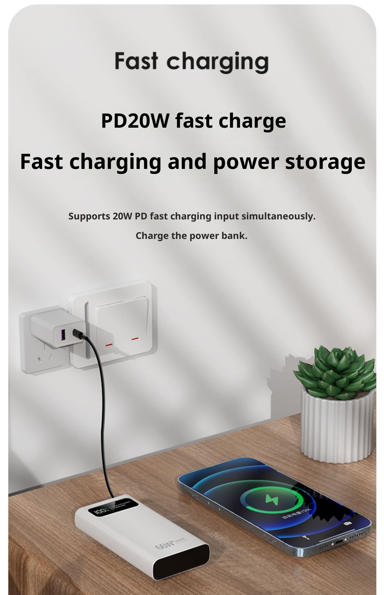 techglobe 3C Certified Wholesale 66W Super Fast Charging Bank 30000mAh 20000mAh Large Capacity Ultra-thin Portable Power Supply_voghion.com