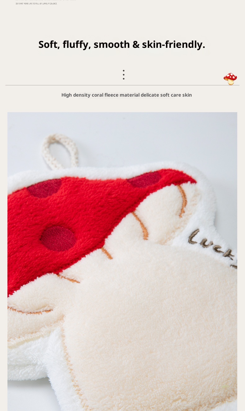 Lillian Cute Absorbent Hanging Plush Thickened Bathroom Handkerchief Hand Washing Small Square Towel Kitchen Cloth_voghion.com
