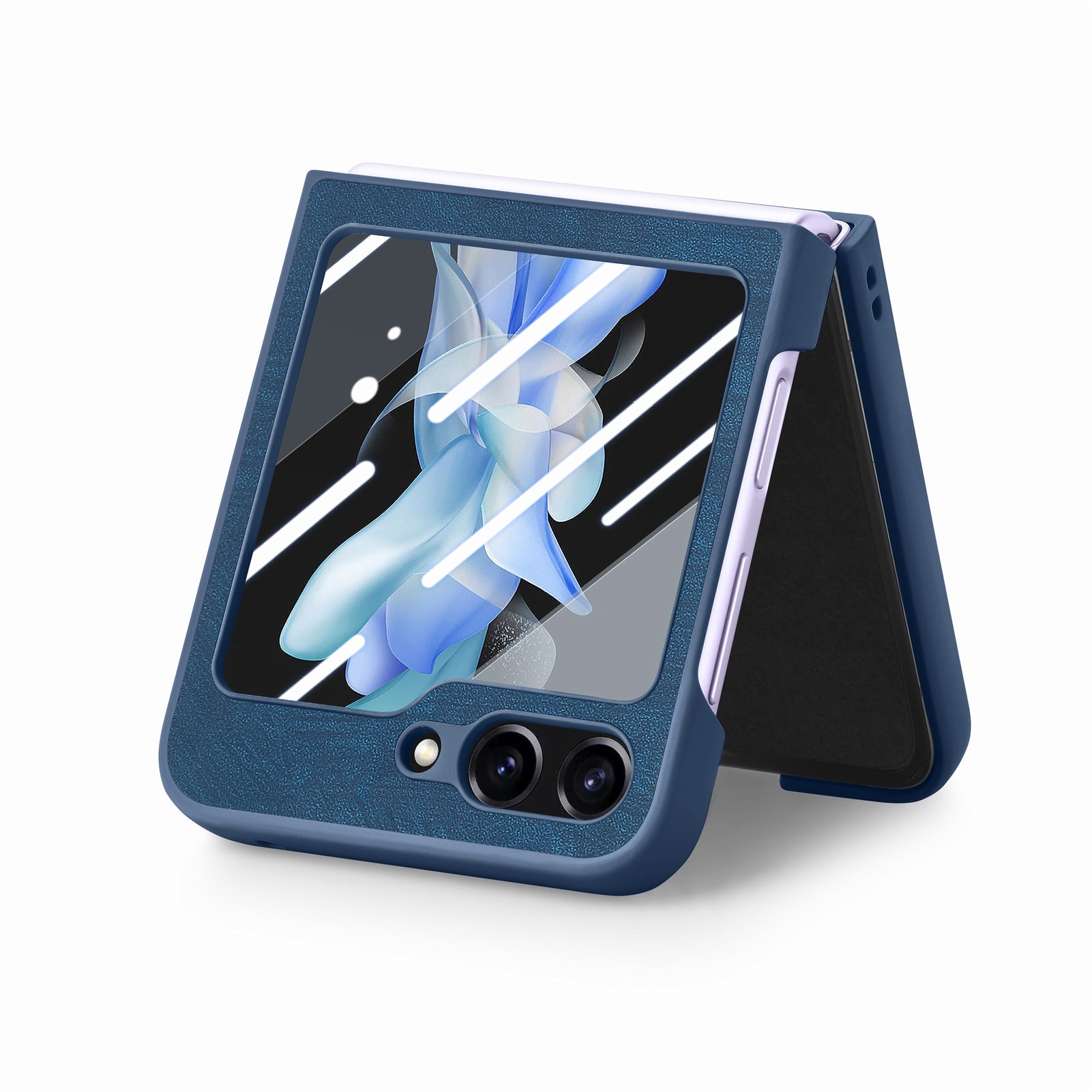 TechGlobe Compatibel met Samsung Z 5 Skin Feel Solid Color Oil Spray Flip 5/4 Protector Geïntegreerd Boven- en Onderscherm_voghion.com