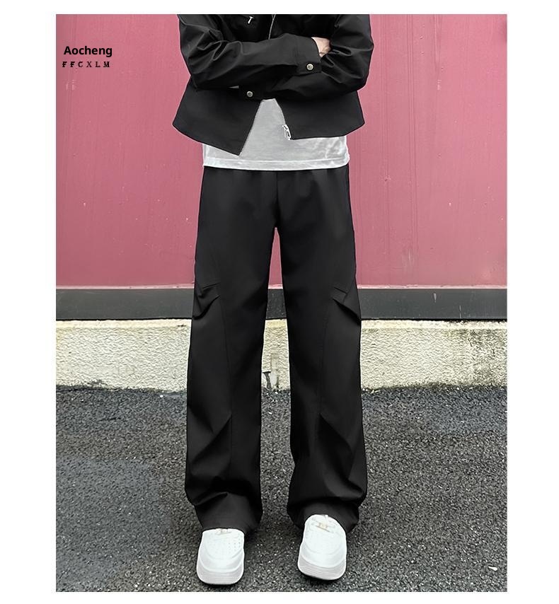 Pantaloni cargo da uomo in stile americano, autunno inverno, lavati, casual, dritti, alla moda, da paracadutista all'aperto, 2025_voghion.com