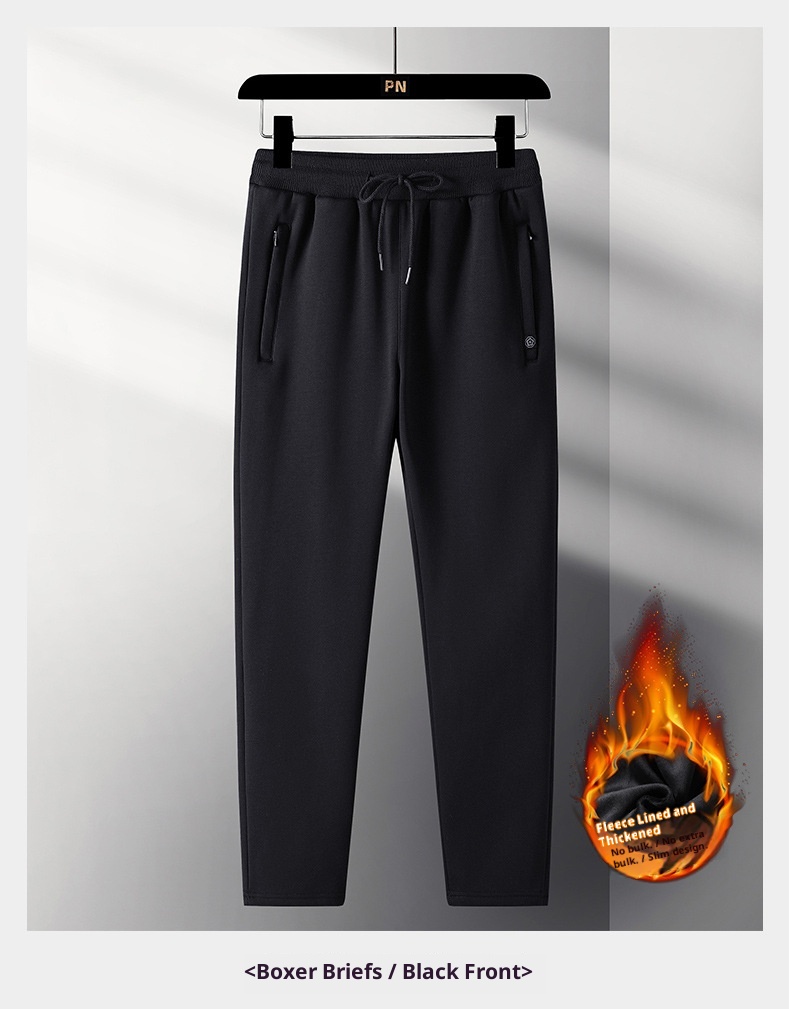 Pantaloni sportivi versatili da uomo, da uomo, di alta qualità, con fodera in pile, stile casual, autunno inverno_voghion.com