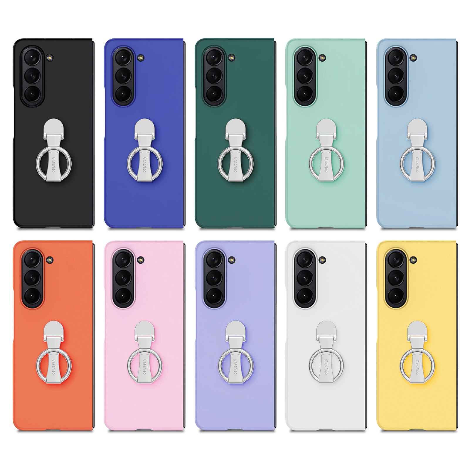 TechGlobe Compatible With Samsung ZFold7 And Screen Protector Integrated Phone Case Exquisite Boxed 360 Multi-Angle Rotating Stand_voghion.com