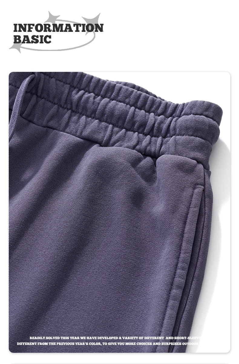 Saldi di liquidazione per ragazzi: pantaloni della tuta da uomo in tinta unita, tessuto pesante 420G, jogger in spugna di cotone lavato, spendi 500 e ricevi uno sconto del 100_voghion.com