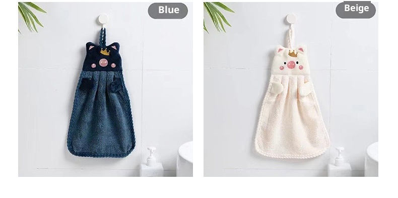 Paño de baño colgante Lillian Home, bonito, con diseño de dibujos animados, toalla para secarse las manos, absorbente y de secado rápido._voghion.com