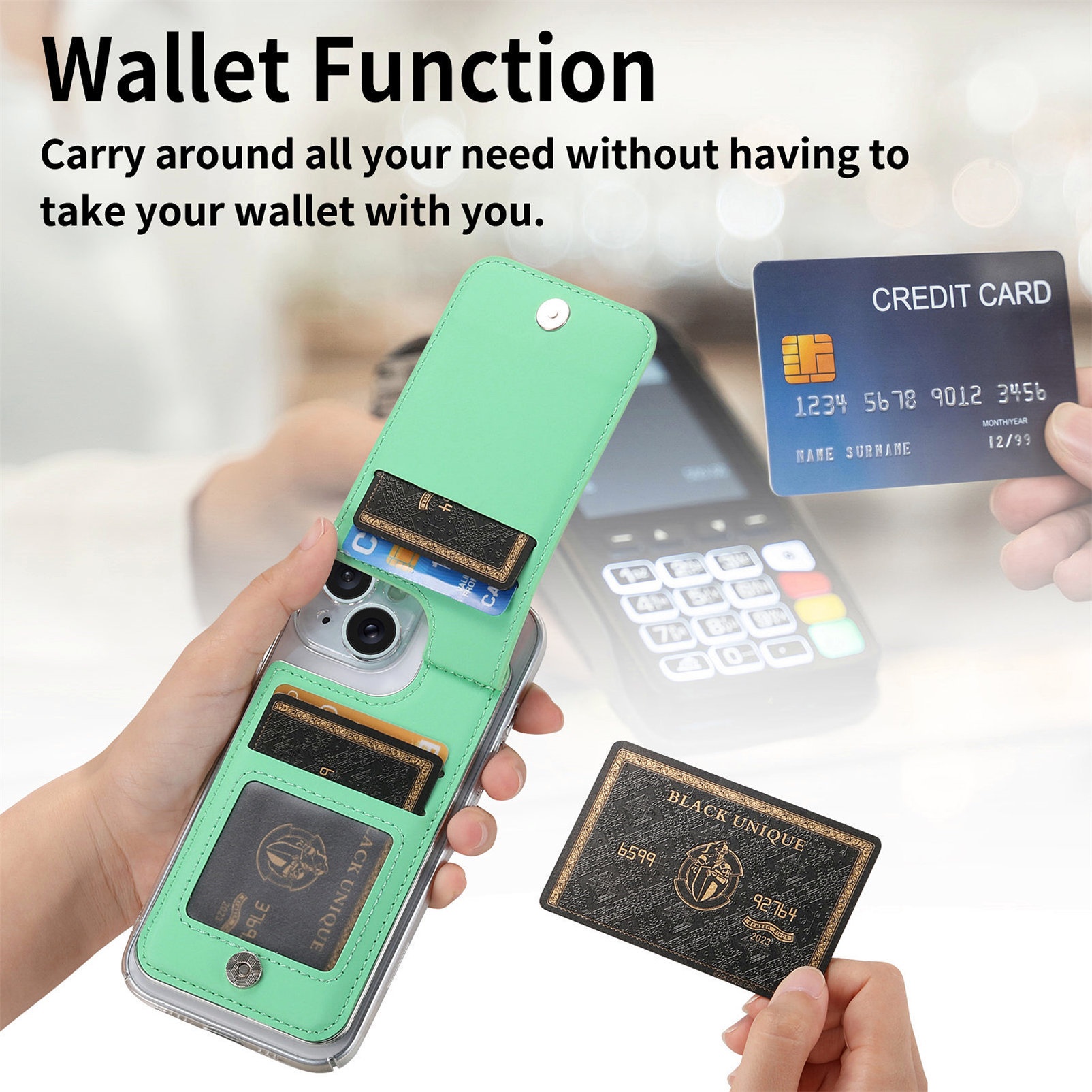 TechGlobe Macaron Color New Phone Flip Wrist Strap Storage Gift Case Back Adhesive Card Holder_voghion.com