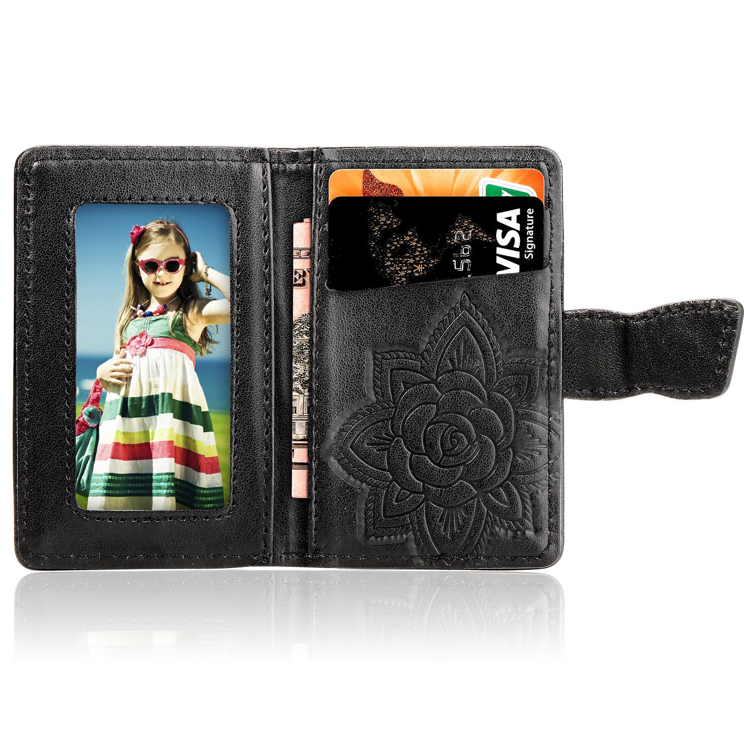 TechGlobe Foreign Trade Gift Coin Holder Universal 3M Adhesive Multi-Function Insert Embossed Phone Back Sticker Card Case_voghion.com