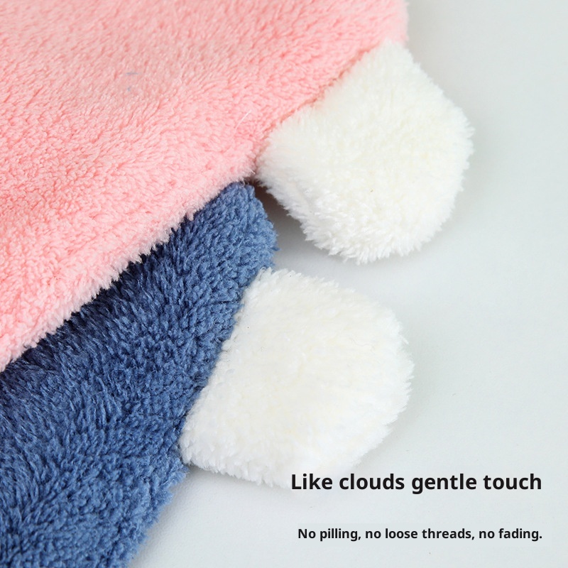 Lillian Cross-Border Source Cute Cartoon Coral Fleece Hand Bathroom Cloth Penguin Hanging Children's Face Towel_voghion.com