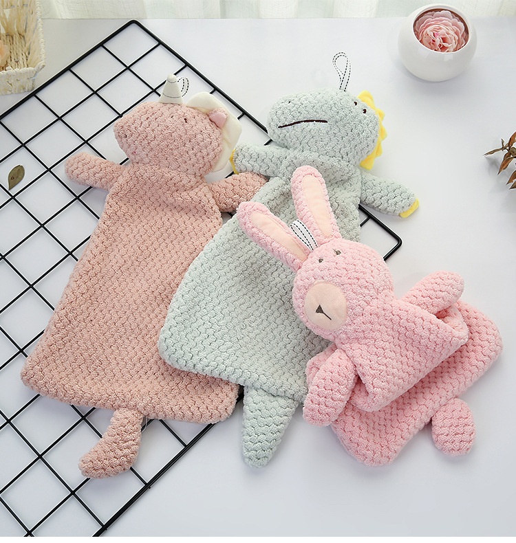 Lillian New Japanese Style Coral Fleece Face Hand Kitchen Household Unicorn Naked Bear Hanging Towel Easy To Clean_voghion.com