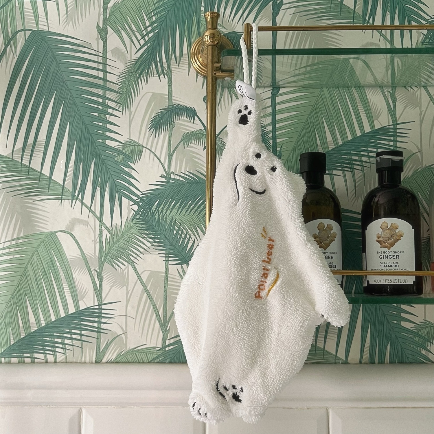 Lillian Polar Bear Hanging Hand Washing Baby Cute Coral Towel Kitchen Super Absorbent Thickened Cloth_voghion.com